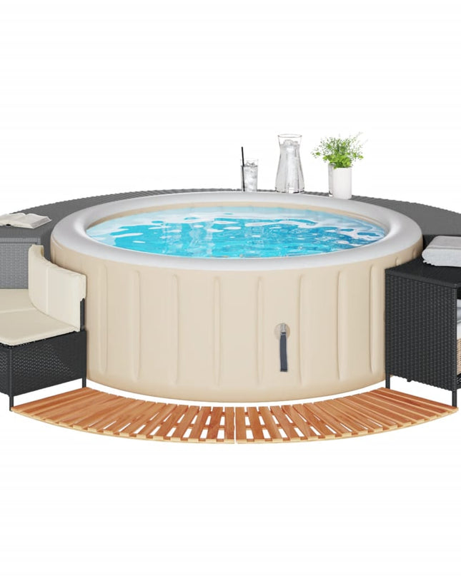 Hottub-Ombouw Poly Rattan Massief Acaciahout