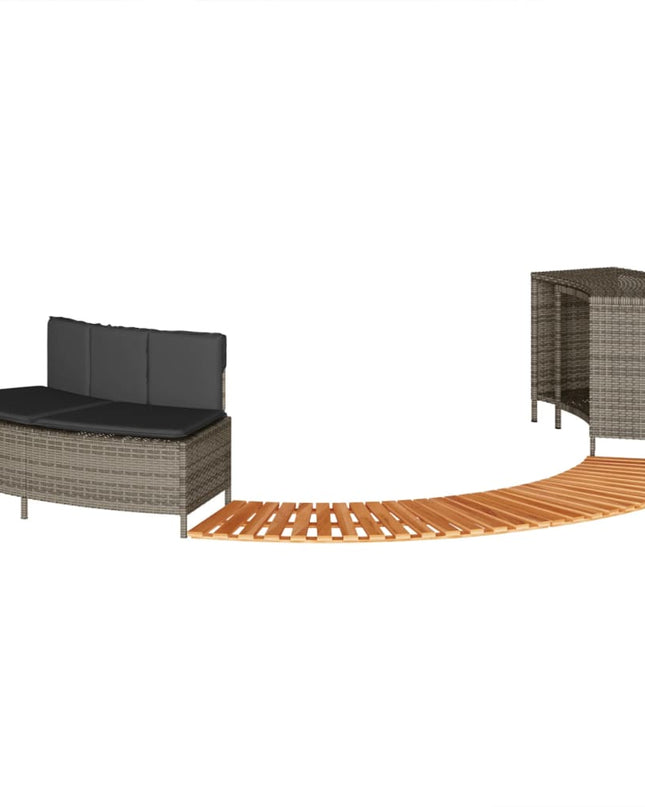 Hottub-Ombouw Poly Rattan Massief Acaciahout
