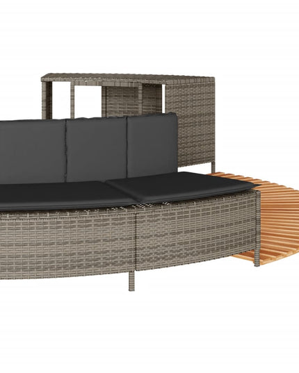 Hottub-Ombouw Poly Rattan Massief Acaciahout
