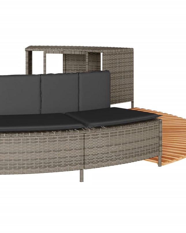 Hottub-Ombouw Poly Rattan Massief Acaciahout