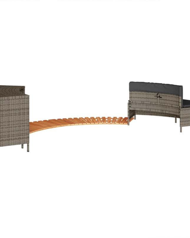 Hottub-Ombouw Poly Rattan Massief Acaciahout