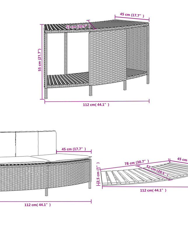 Hottub-Ombouw Poly Rattan Massief Acaciahout