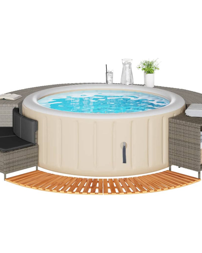 Hottub-Ombouw Poly Rattan Massief Acaciahout