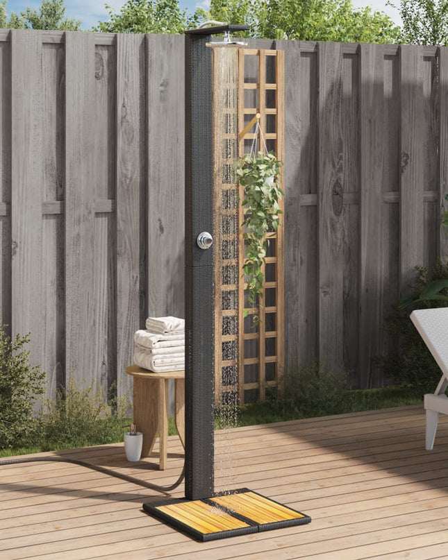 Buitendouche 50X55X224 Cm Poly Rattan En Acaciahout