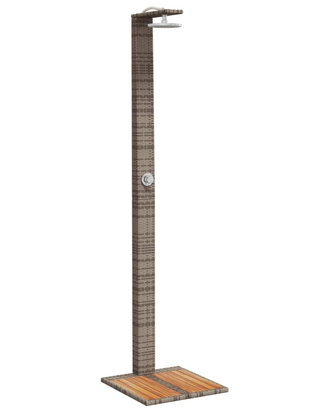 Buitendouche 50X55X224 Cm Poly Rattan En Acaciahout