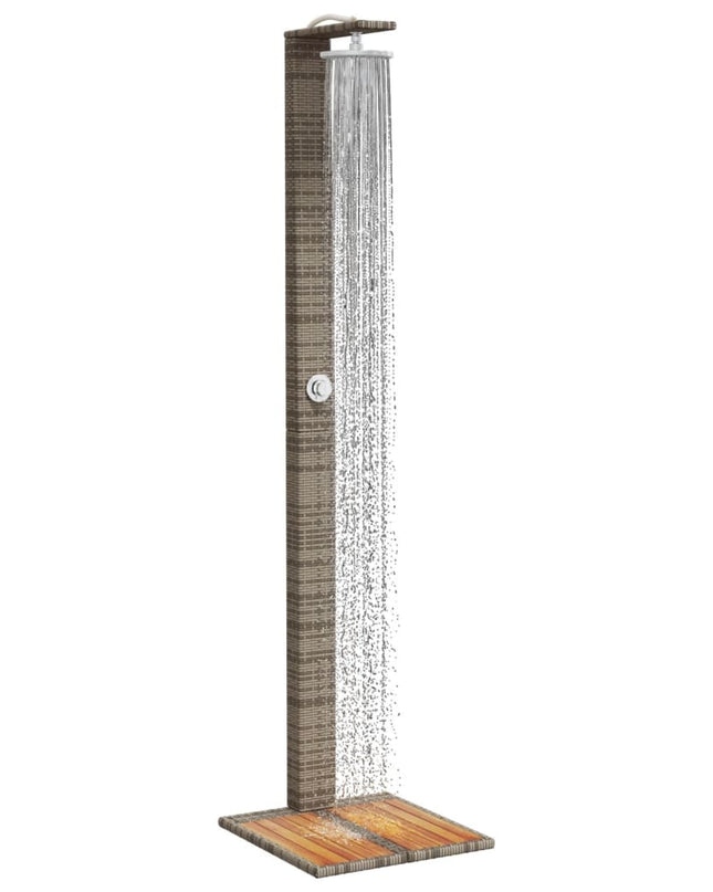 Buitendouche 50X55X224 Cm Poly Rattan En Acaciahout