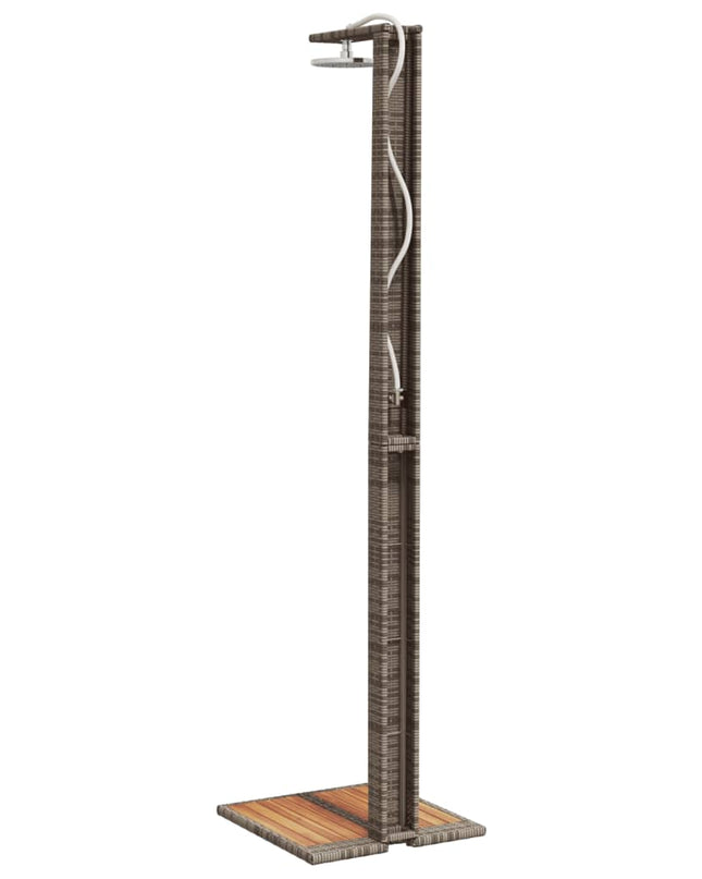 Buitendouche 50X55X224 Cm Poly Rattan En Acaciahout