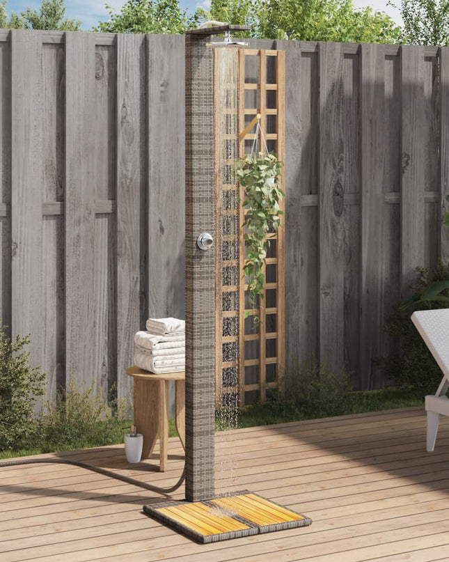 Buitendouche 50X55X224 Cm Poly Rattan En Acaciahout