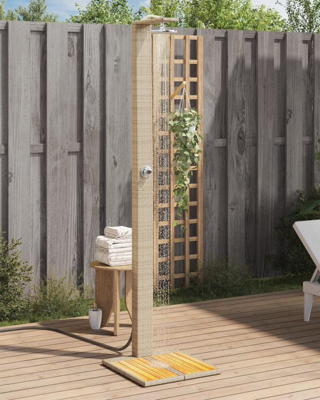 Buitendouche 50X55X224 Cm Poly Rattan En Acaciahout