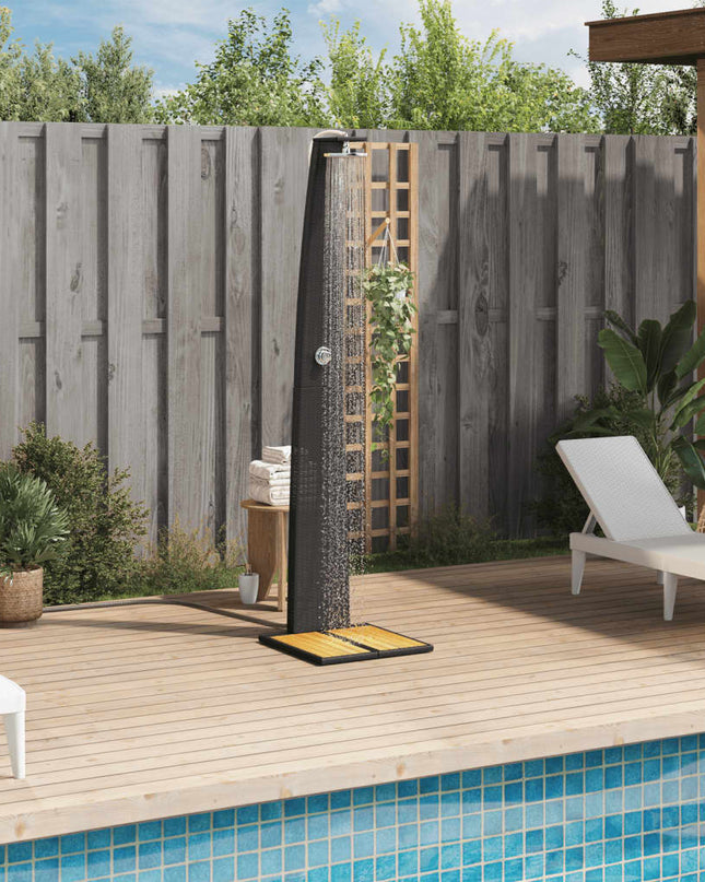 Buitendouche 55X60X224 Cm Poly Rattan En Acaciahout