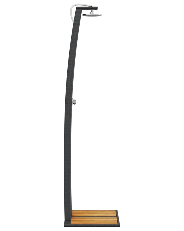 Buitendouche 55X60X224 Cm Poly Rattan En Acaciahout
