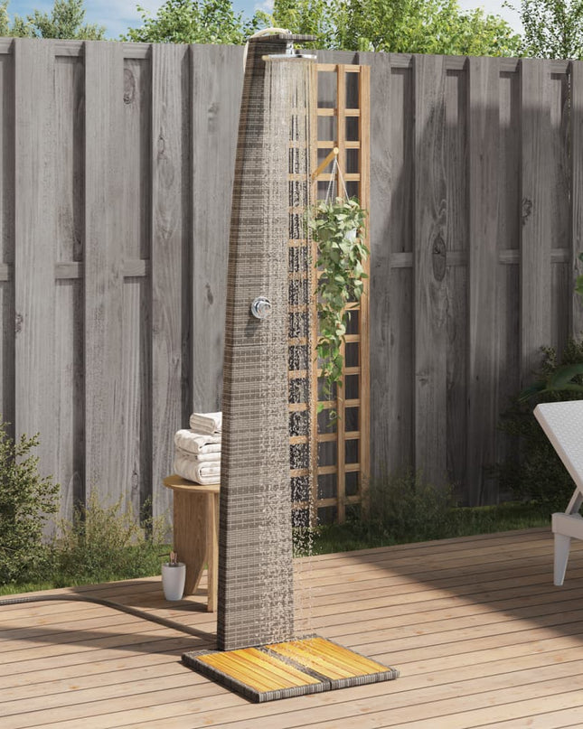 Buitendouche 55X60X224 Cm Poly Rattan En Acaciahout