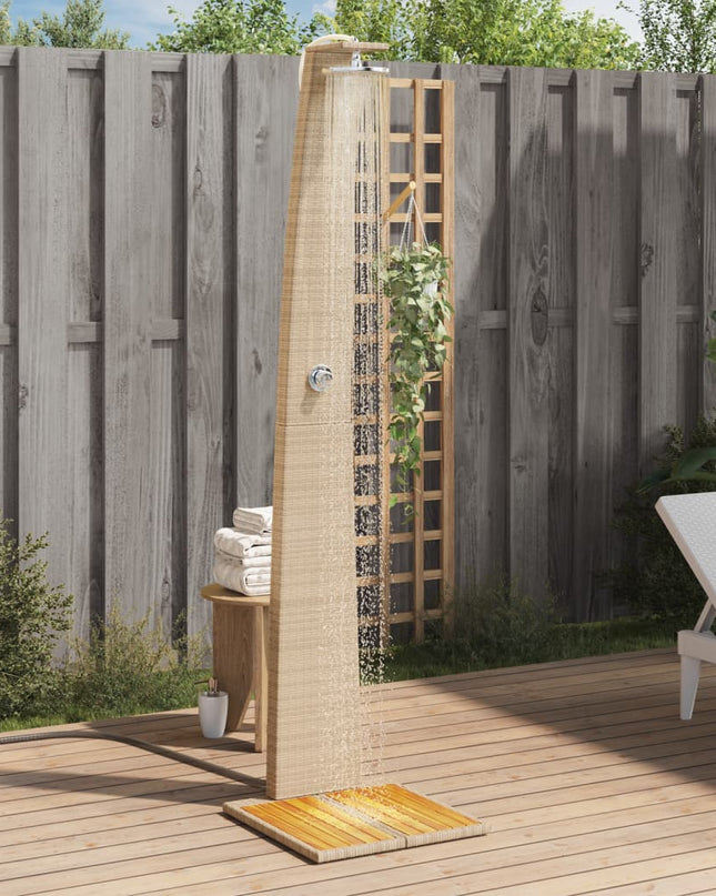 Buitendouche 55X60X224 Cm Poly Rattan En Acaciahout