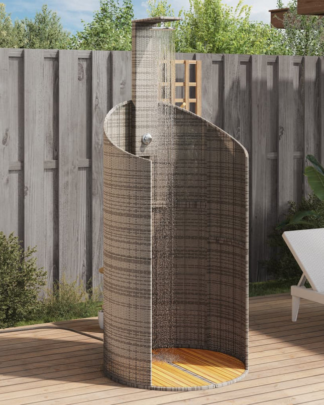 Buitendouche 100X100X241,5 Cm Poly Rattan En Acaciahout