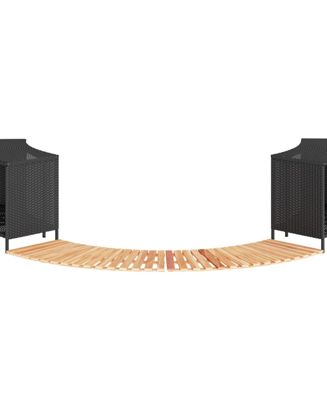 Hottub-Ombouw Poly Rattan En Massief Acaciahout