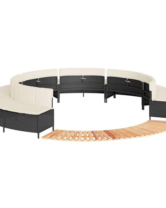 Hottub-Ombouw Poly Rattan En Massief Acaciahout