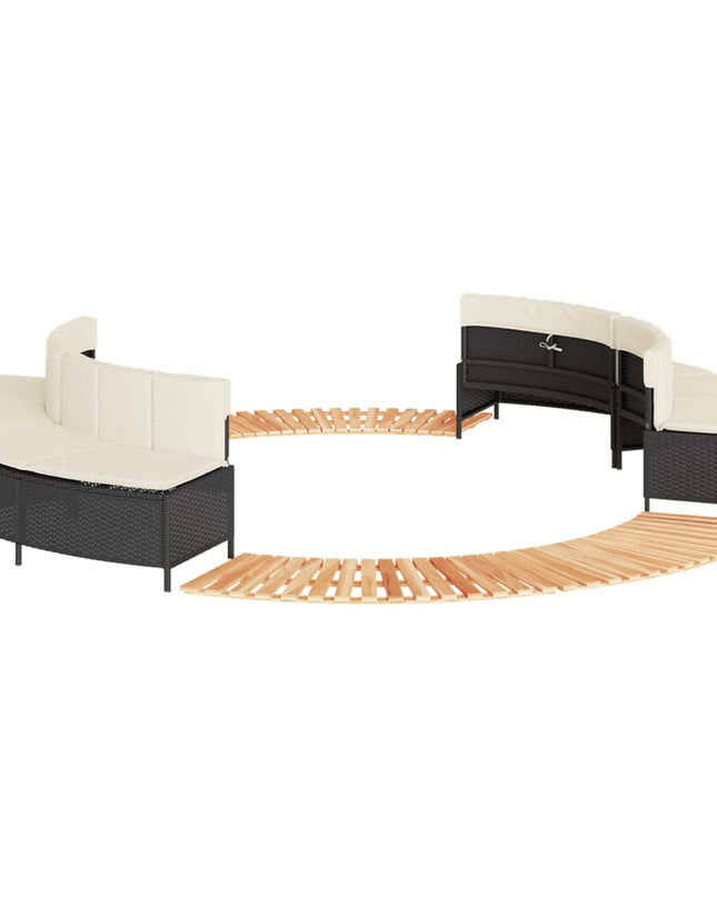 Hottub-Ombouw Poly Rattan En Massief Acaciahout