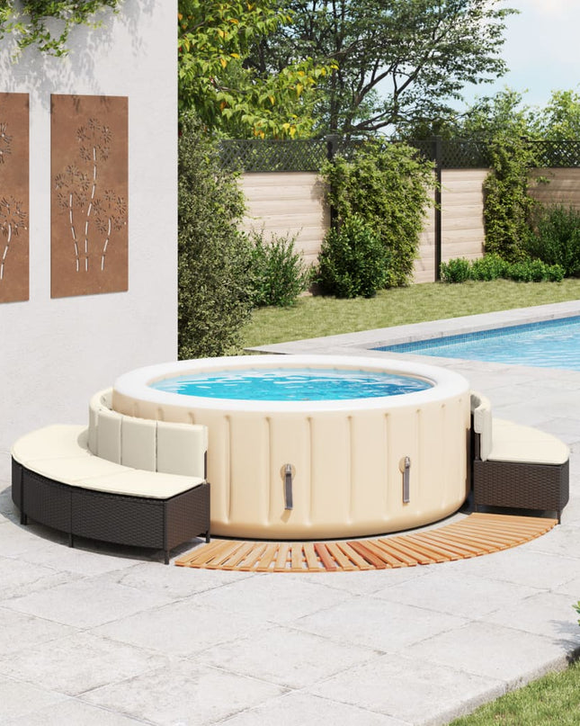 Hottub-Ombouw Poly Rattan En Massief Acaciahout