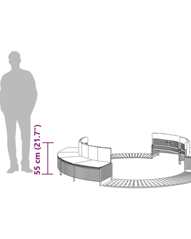 Hottub-Ombouw Poly Rattan En Massief Acaciahout