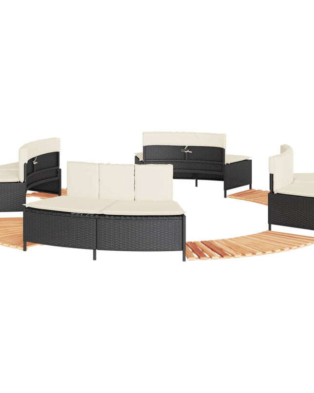 Hottub-Ombouw Poly Rattan En Massief Acaciahout