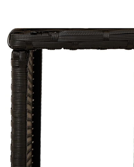 Hottub-Ombouw Poly Rattan En Massief Acaciahout Zwart