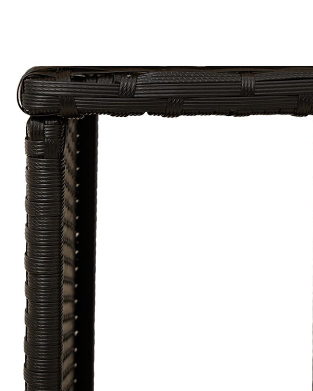 Hottub-Ombouw Poly Rattan En Massief Acaciahout Zwart