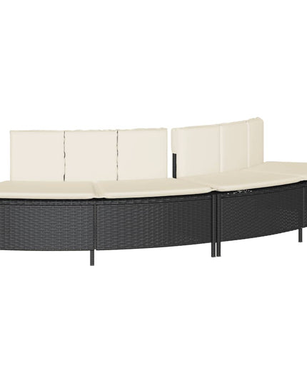 Hottub-Ombouw Poly Rattan En Massief Acaciahout Zwart