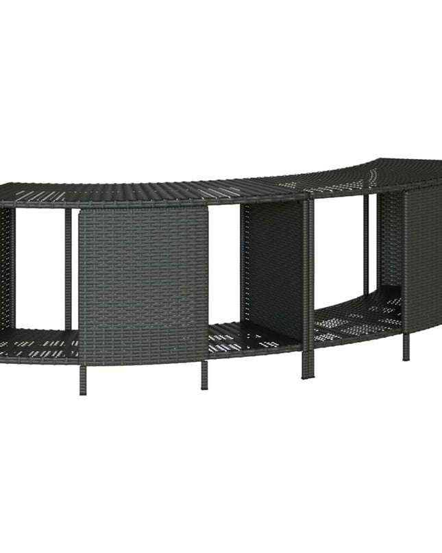 Hottub-Ombouw Poly Rattan En Massief Acaciahout Zwart