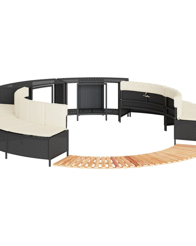 Hottub-Ombouw Poly Rattan En Massief Acaciahout