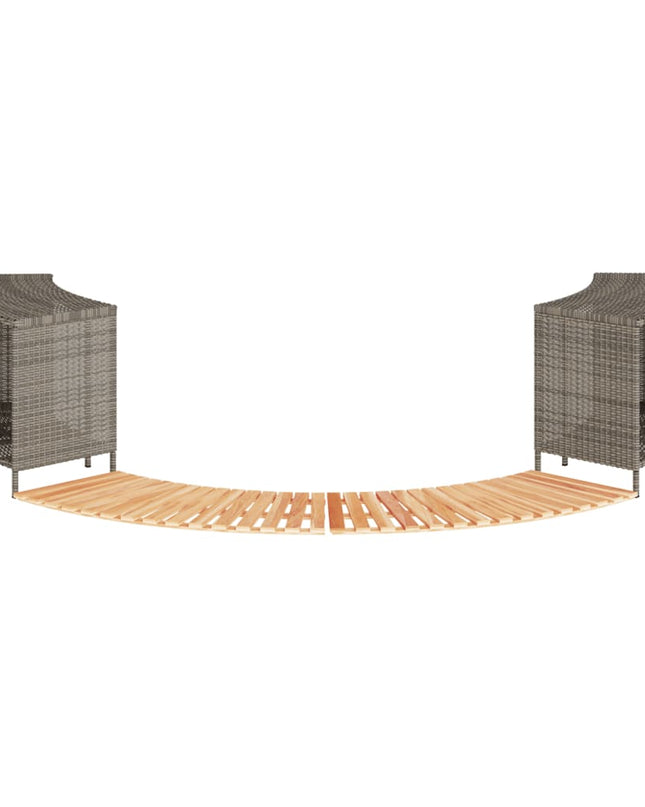 Hottub-Ombouw Poly Rattan En Massief Acaciahout