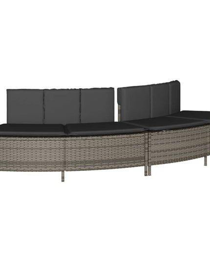 Hottub-Ombouw Poly Rattan Massief Acaciahout Grijs