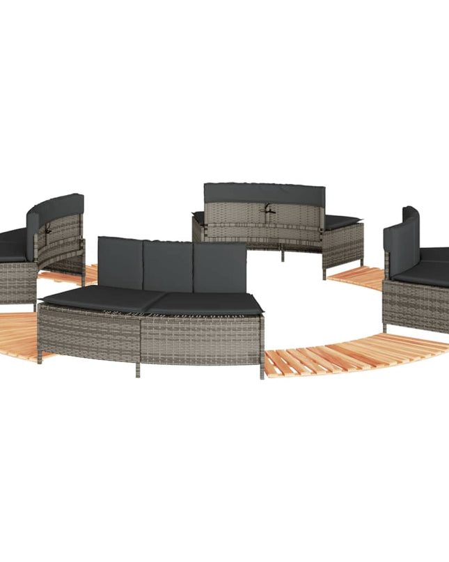 Hottub-Ombouw Poly Rattan En Massief Acaciahout