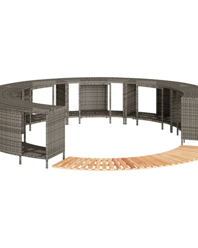Hottub-Ombouw Poly Rattan En Massief Acaciahout