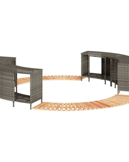 Hottub-Ombouw Poly Rattan En Massief Acaciahout