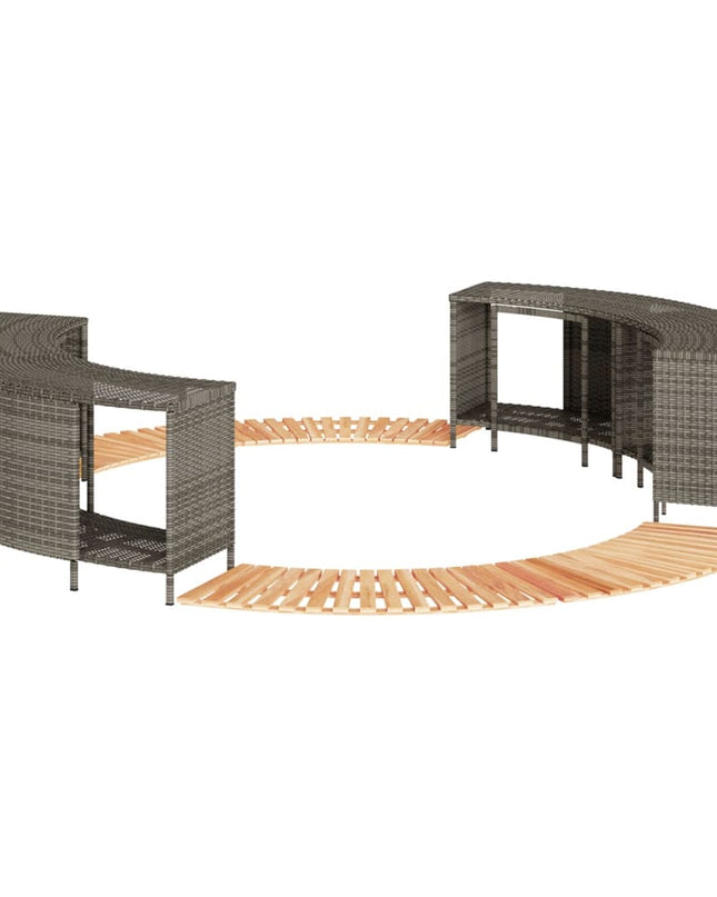Hottub-Ombouw Poly Rattan En Massief Acaciahout