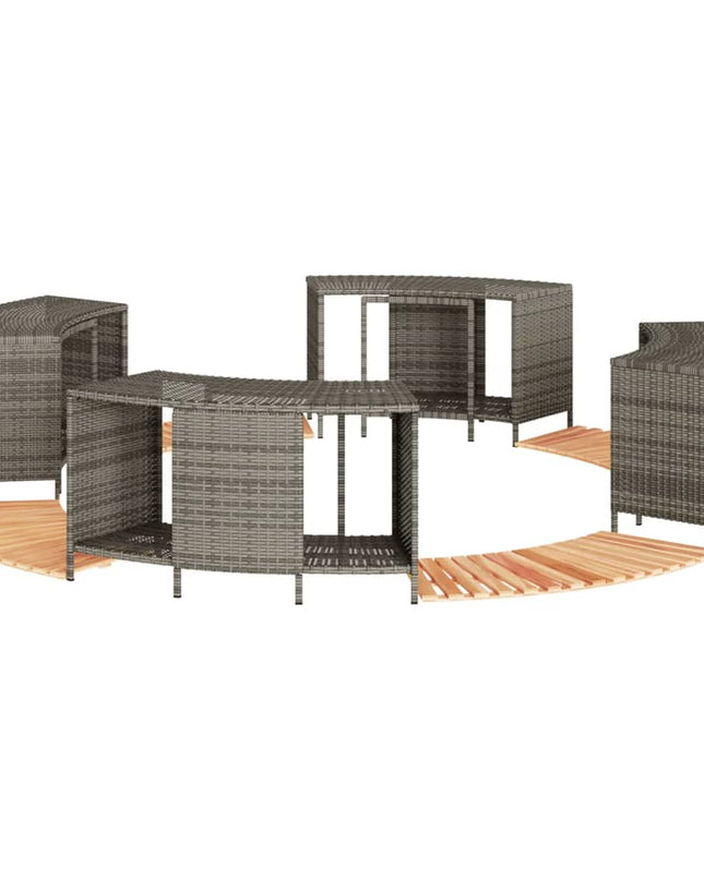 Hottub-Ombouw Poly Rattan En Massief Acaciahout