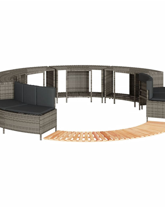 Hottub-Ombouw Poly Rattan En Massief Acaciahout