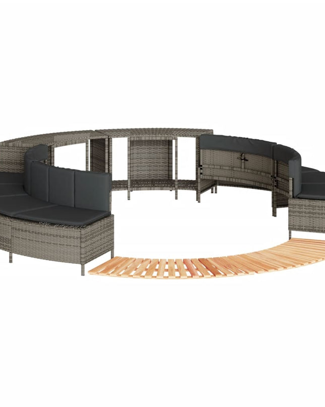 Hottub-Ombouw Poly Rattan En Massief Acaciahout